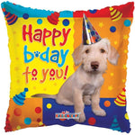 Convergram Happy Birthday Dog With Party Hat 18″ Balloon