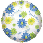 Convergram Happy Birthday Flowers 18″ Clear View Round Balloon