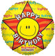 Happy Birthday Smiley 18″ Balloon
