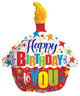 Happy Birthday To You Cupcake With Candle 18″ Balloon