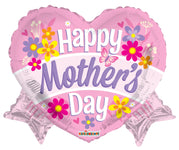 Convergram Happy Mother's Day Heart With Banner 18″ Balloon
