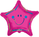 Hot Pink Smiley Star 18″ Balloon