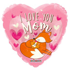 I Love You Mom Fox & Kit 18″ Balloon