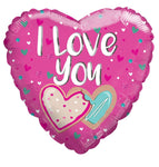 I Love You Pink with Heart Shaped Cookies 18″ Balloon