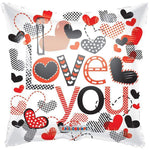 Convergram I Love You Trendy Hearts 18″ Balloon