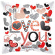 I Love You Trendy Hearts 18″ Balloon