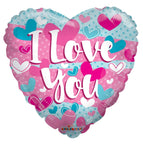Convergram I Love You Turquoise & Pink 18″ Gellibean Balloon