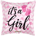 Convergram It's A Girl Chevron 18″ Balloon