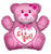 Convergram It's A Girl Pink Bear 28″ Balloon