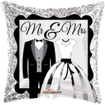 Convergram Mr & Mrs Classic Black & White 18″ Balloon