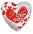 Convergram Mylar & Foil 18″ I Love You Silver & Red Hearts Balloon