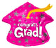 18″ Pink Graduation Congrats Grad! Cap Balloon