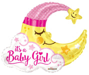 Convergram Mylar & Foil 36″ It's a Baby Girl Moon Balloon