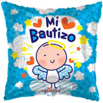 Convergram Mylar & Foil Angelito Azul Bautizo 18″ Gellibean Balloon