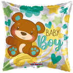 Convergram Mylar & Foil Baby Boy Bear & Hearts 18″ Balloon