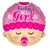 Convergram Mylar & Foil Baby Girl Head 18″ Balloon