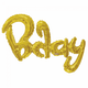 Bday Birthday Air-fill Gold Script Globo de 36″