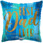 Convergram Mylar & Foil Best Dad Ever Blue Green 18″ Balloon