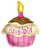 Cumpleaños Cupcake Rosa 18″ Globo