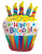 Convergram Mylar & Foil Birthday Cupcake Shape 36″ Balloon