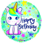 Convergram Mylar & Foil Birthday Cute Unicorn 18″ Balloon