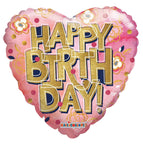 Convergram Mylar & Foil Birthday Gold Letters 18″ Balloon