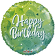 Birthday Green Motifs 18″ Balloon