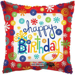 Convergram Mylar & Foil Birthday Swirls 18″ Balloon