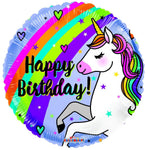 Convergram Mylar & Foil Birthday Unicorn & Rainbow 18″ Balloon