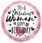 Convergram Mylar & Foil Birthday Woman 18″ Balloon