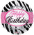 Convergram Mylar & Foil Birthday Zebra Print 18″ Balloon