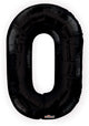 Black Number 0 Balloon 34″