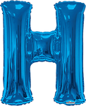 Convergram Mylar & Foil Blue Letter H 34″ Balloon