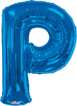 Convergram Mylar & Foil Blue Letter P 34″ Balloon