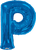 Convergram Mylar & Foil Blue Letter P 34″ Balloon