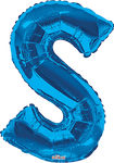 Convergram Mylar & Foil Blue Letter S 34″ Balloon