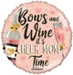 Bows and Wine It's Cheer Mom Time 17″ Balloon