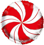 Convergram Mylar & Foil Christmas Candy Swirl Red White 18″ Balloon