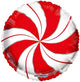 Christmas Candy Swirl Red White 18″ Balloon