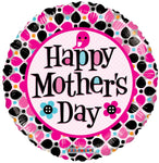Convergram Mylar & Foil clear Happy Mothers Day Dots 18″ Balloon