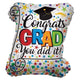 Congrats Grad Diploma Shape Globo de 20″