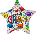 Convergram Mylar & Foil Congrats Grad! Graduation Colorful Caps 18″ Balloon