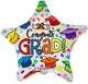 Congrats Grad! Graduation Colorful Caps 18″ Balloon