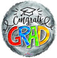 Congrats Grad Graduación de Plata Globo de 17″