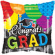 Congrats Grad Square Graduación Globo de 18″