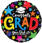 Convergram Mylar & Foil Congrats Grad You Did It! 18″ Balloon