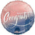 Convergram Mylar & Foil Congrats Pink Blue Ombre 18″ Balloon
