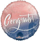 Congrats Pink Blue Ombre 18″ Balloon