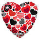 Decorative Hearts With Patterns 18″ Clear View Balloon