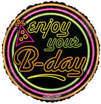 Convergram Mylar & Foil Enjoy Your B-day Neon 18″ Balloon